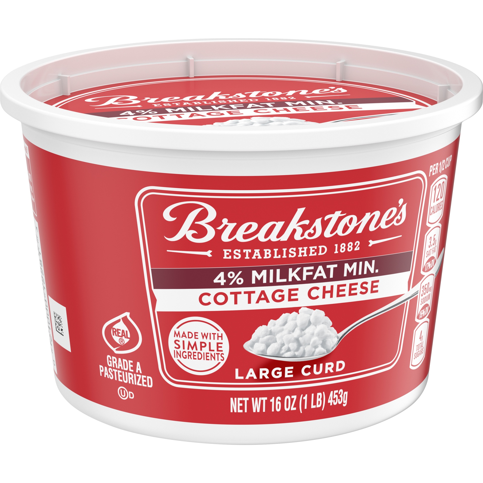 Breakstone's Large Curd Cottage Cheese With 4% Milkfat 16 Oz | Shipt