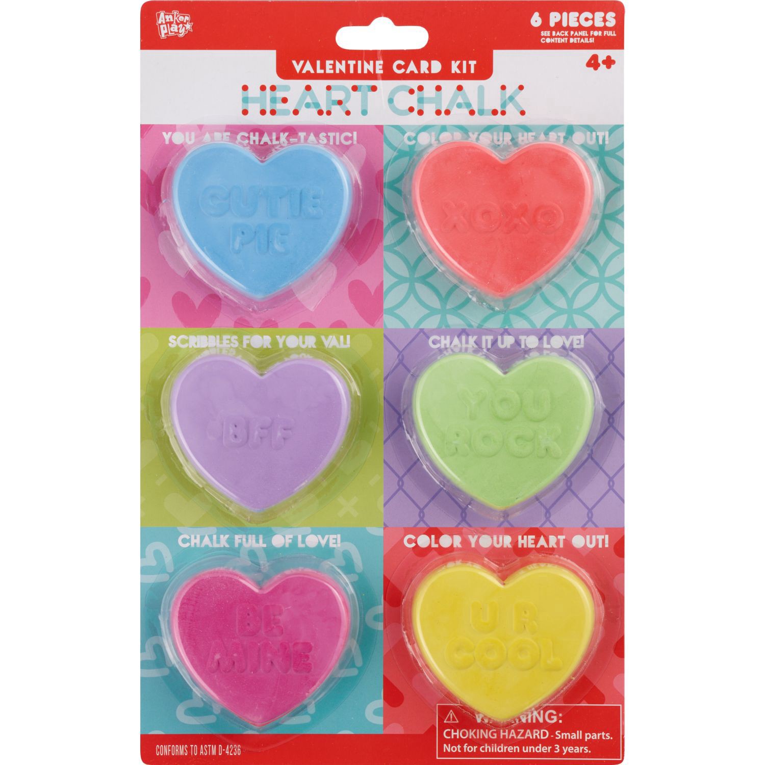 slide 1 of 1, RED AND PINK Heart Chalk, 1 ct