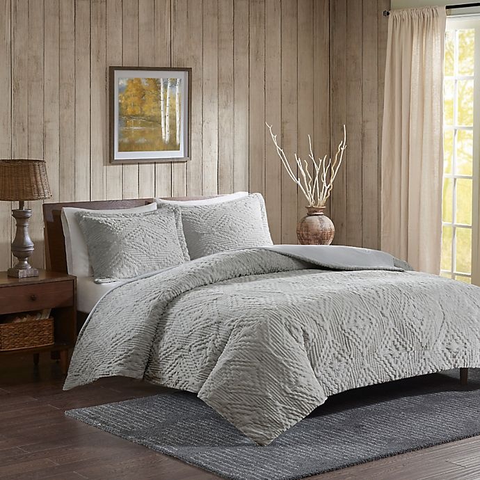 slide 1 of 4, Woolrich Teton Plush King/California King Coverlet Set - Grey, 3 ct