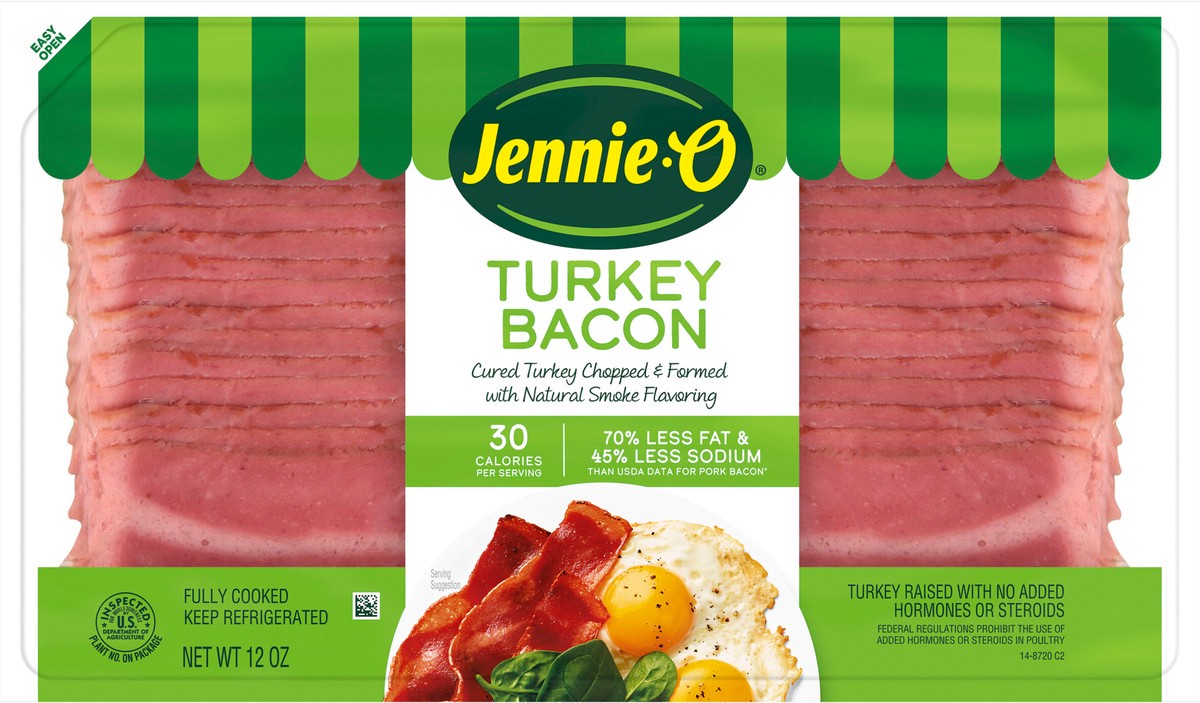 slide 5 of 8, JENNIE-O Turkey Bacon, 12 oz