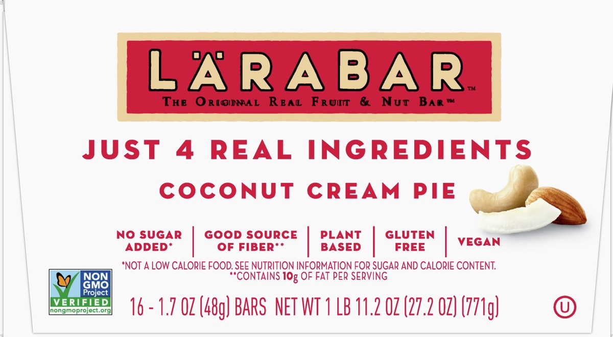 slide 7 of 10, LÄRABAR Coconut Cream Pie, Gluten Free Vegan Fruit & Nut Bar, 16 Ct, 16 ct