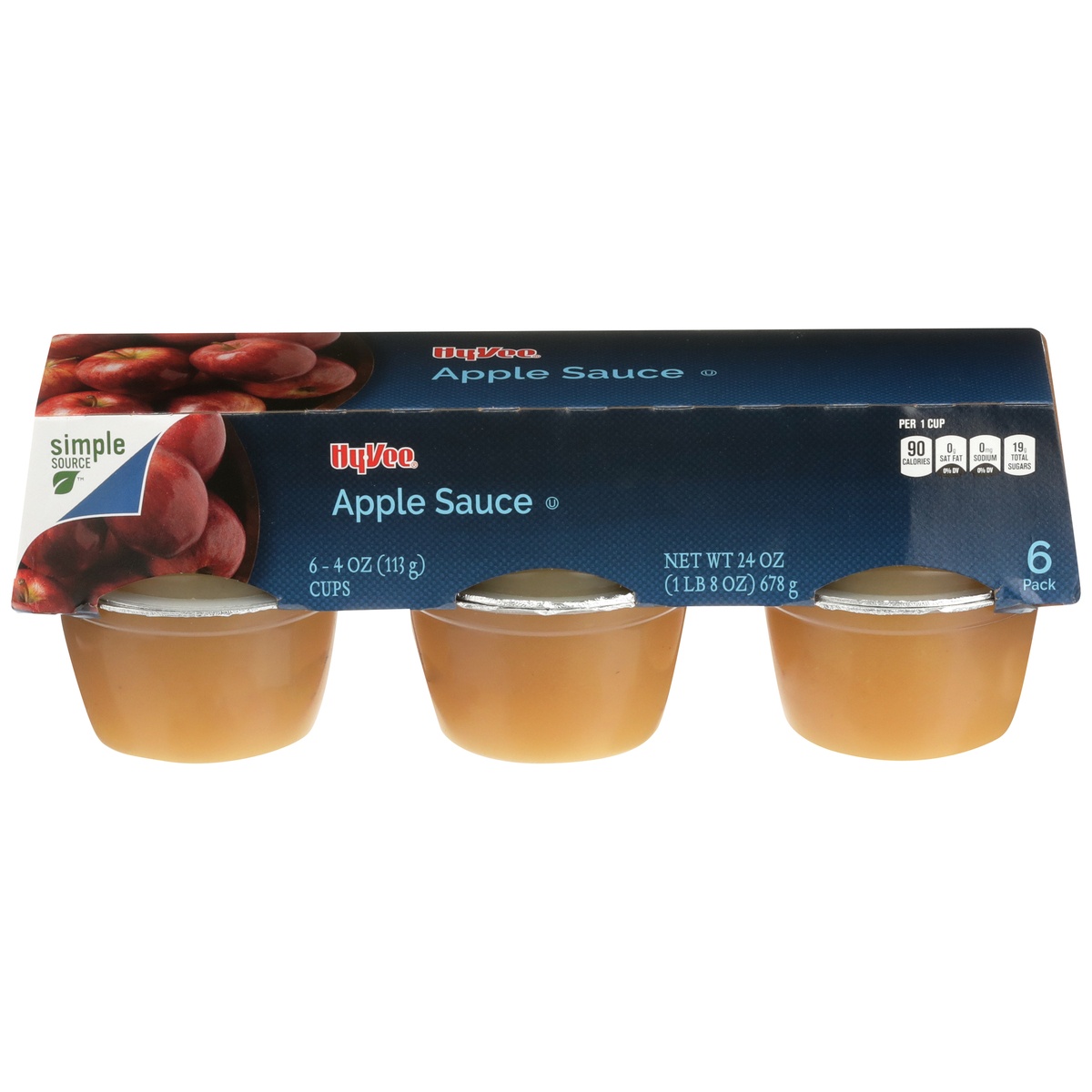 slide 1 of 1, Hy-vee Apple Sauce, 4 oz