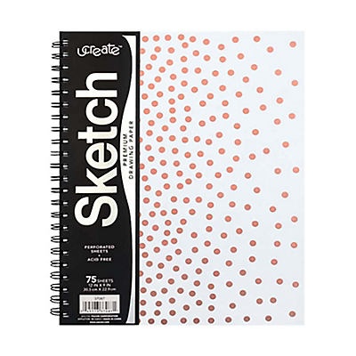 slide 1 of 1, Pacon UCreate Rose Gold Dots Fashion Sketch Book, 1 ct