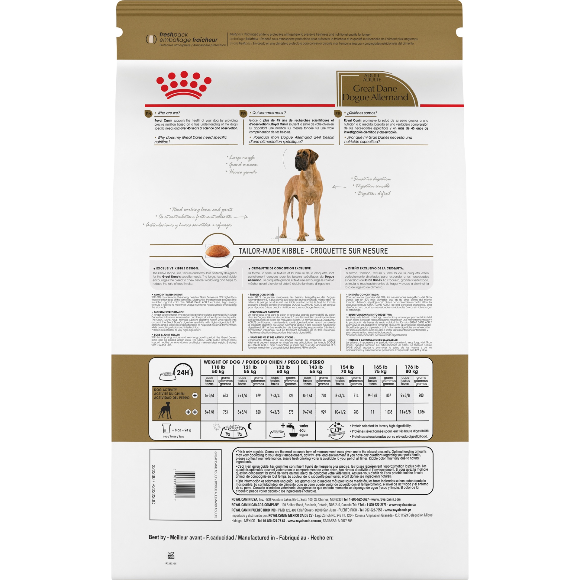 slide 6 of 9, Royal Canin Breed Health Nutrition Great Dane Adult Dry Dog Food, 30 lb