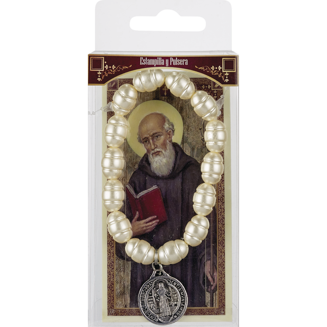 slide 1 of 1, Pulsera Con Medalla San Benito, 1 ct