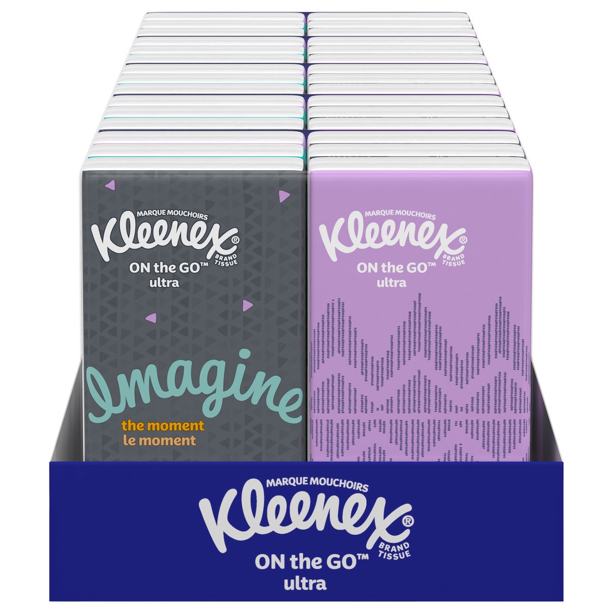 slide 1 of 9, Kleenex On-the-Go Facial Tissues, Tissues Travel Size, 6 Packs, 10 Tissues per Box, 3-Ply (60 Total Tissues), 6 ct