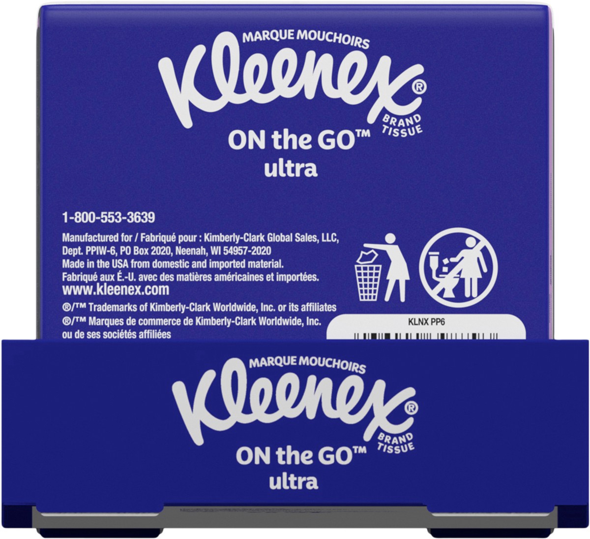 slide 8 of 9, Kleenex On-the-Go Facial Tissues, Tissues Travel Size, 6 Packs, 10 Tissues per Box, 3-Ply (60 Total Tissues), 6 ct