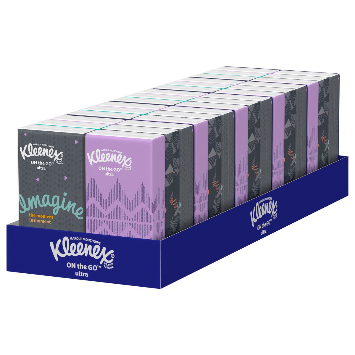 slide 7 of 9, Kleenex On-the-Go Facial Tissues, Tissues Travel Size, 6 Packs, 10 Tissues per Box, 3-Ply (60 Total Tissues), 6 ct