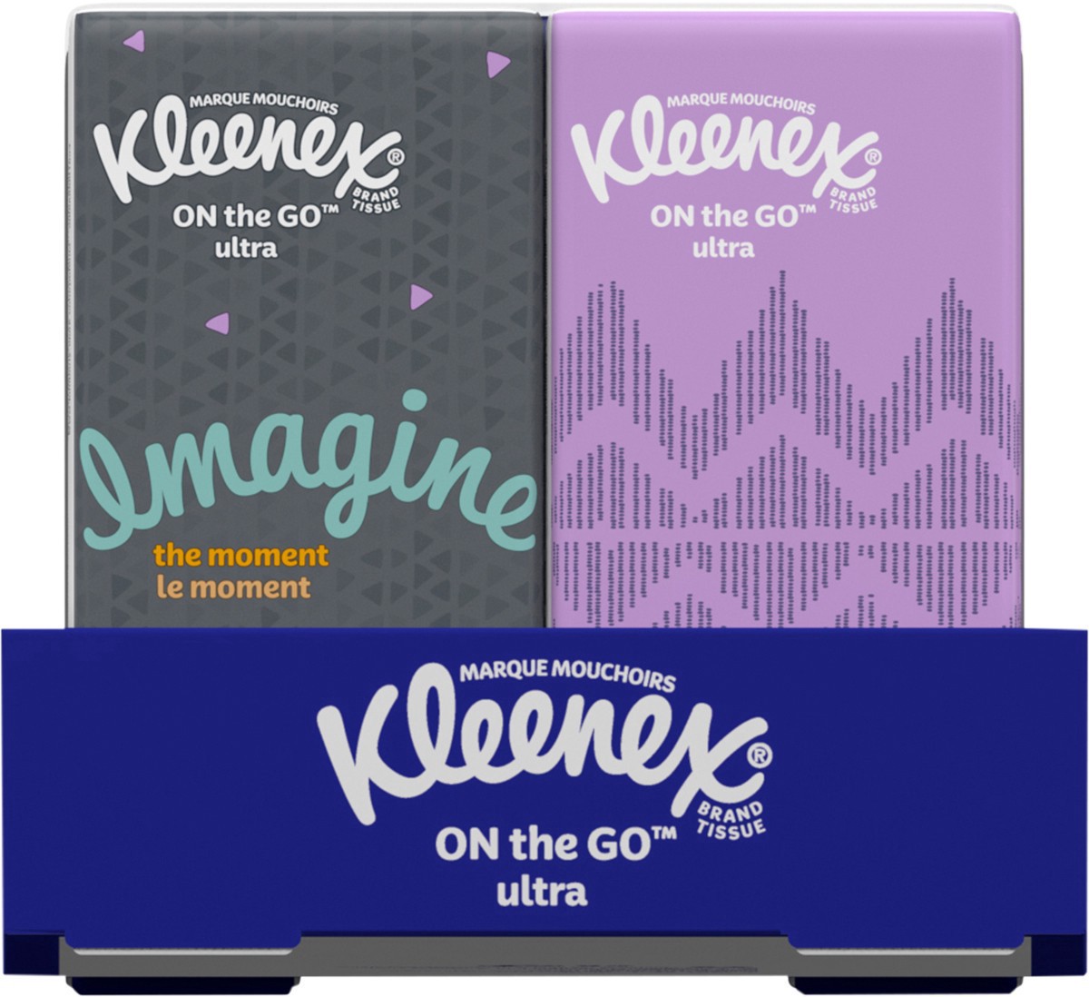 slide 5 of 9, Kleenex On-the-Go Facial Tissues, Tissues Travel Size, 6 Packs, 10 Tissues per Box, 3-Ply (60 Total Tissues), 6 ct