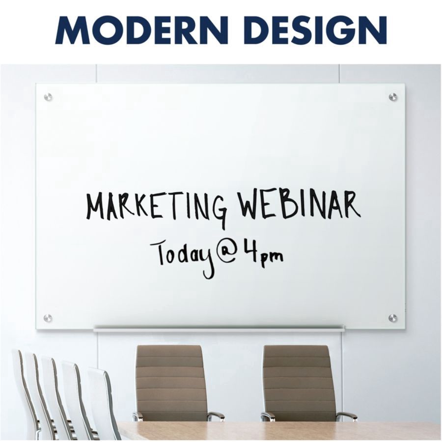 slide 9 of 10, Quartet Infinity Magnetic White Glass Frameless Dry-Erase Board, 48 in x 36 in