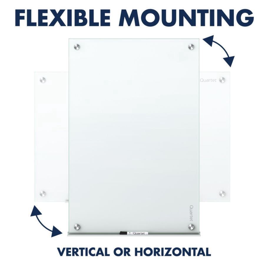 slide 7 of 10, Quartet Infinity Magnetic White Glass Frameless Dry-Erase Board, 48 in x 36 in
