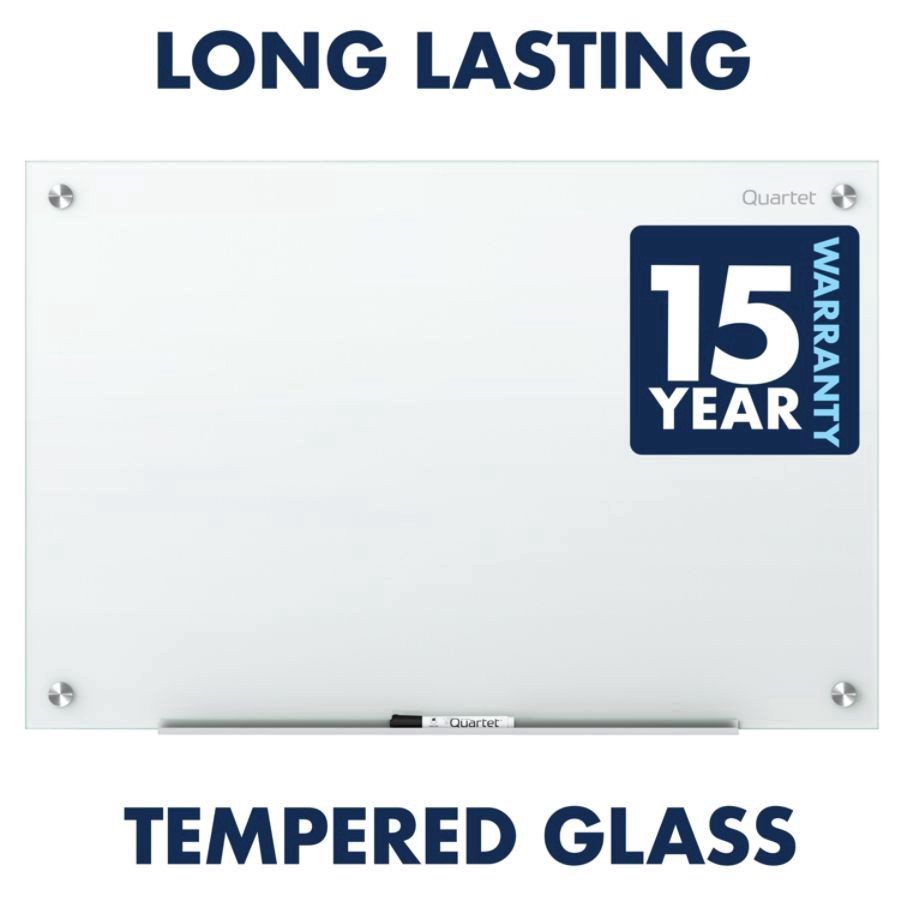 slide 2 of 10, Quartet Infinity Magnetic White Glass Frameless Dry-Erase Board, 48 in x 36 in