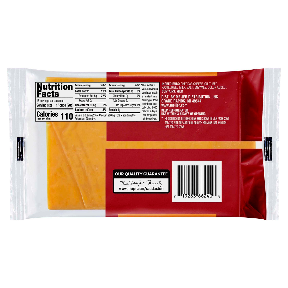 slide 3 of 5, Meijer Mild Cheddar Chunk Cheese, 16 oz, 16 oz