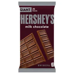 HERSHEY'S Milk Chocolate Giant, Candy Bar, 7.56 oz (25 Pieces)