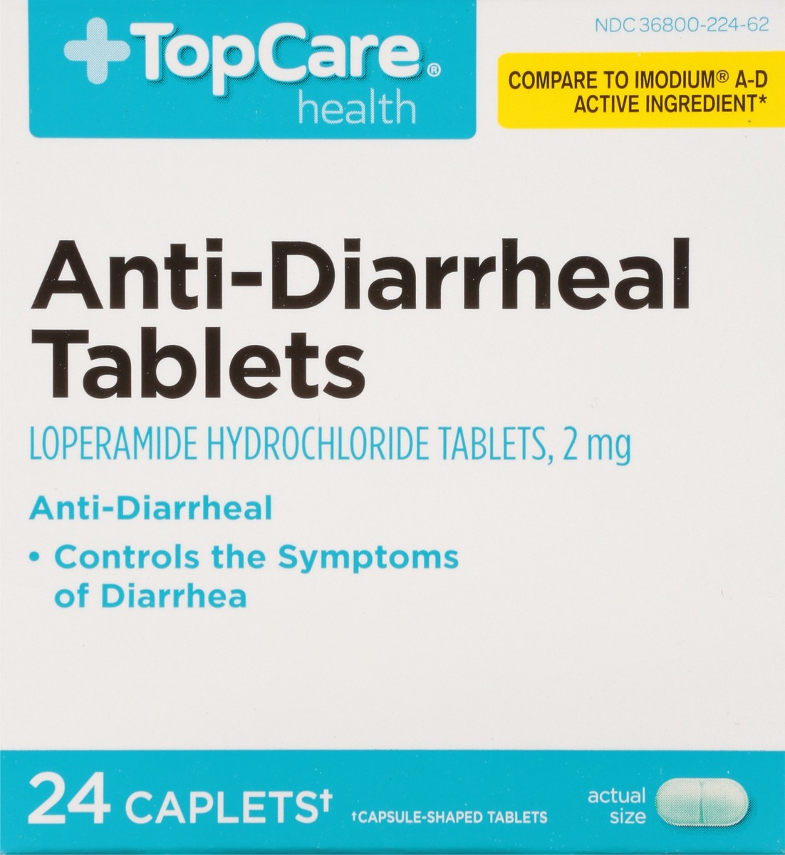 slide 8 of 9, Topcare Tablet Anti Diarrheal, 24 ct