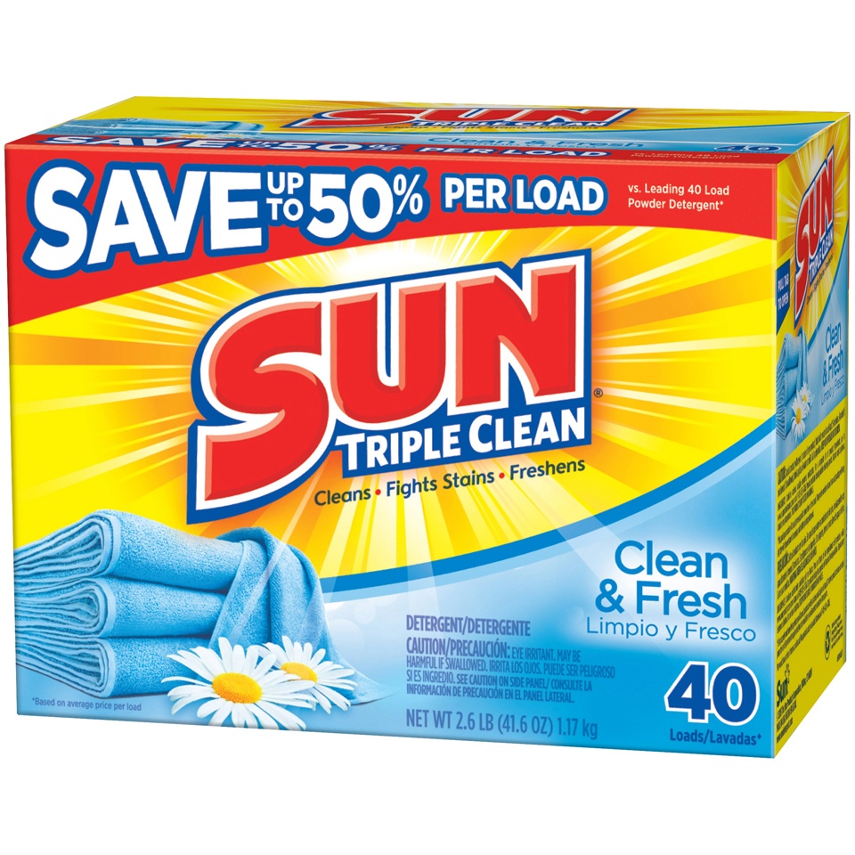 slide 1 of 2, Sun Regular Powder Detergent, 41 oz