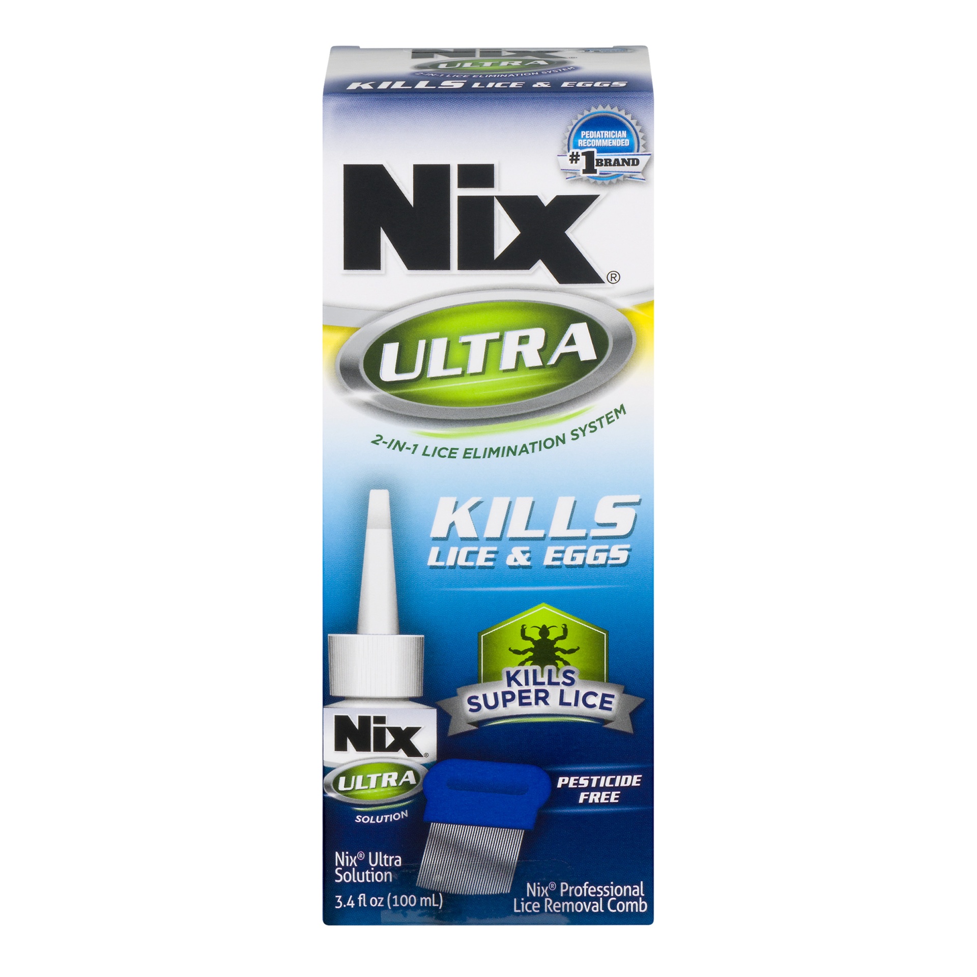 slide 1 of 1, Nix Ultra Lice & Eggs Treatment, Kills Super Lice, 3.4 oz