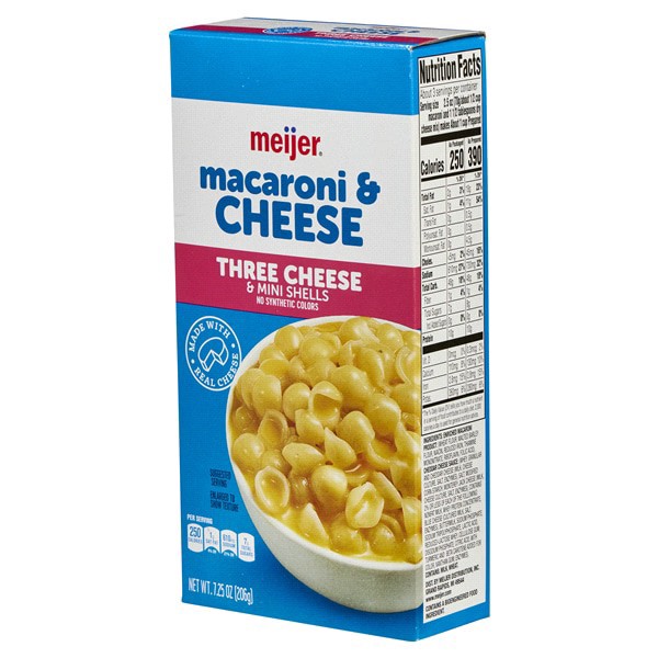 slide 8 of 29, Meijer Three Cheese Macaroni and Cheese, 7.25, 7.25 OZ   