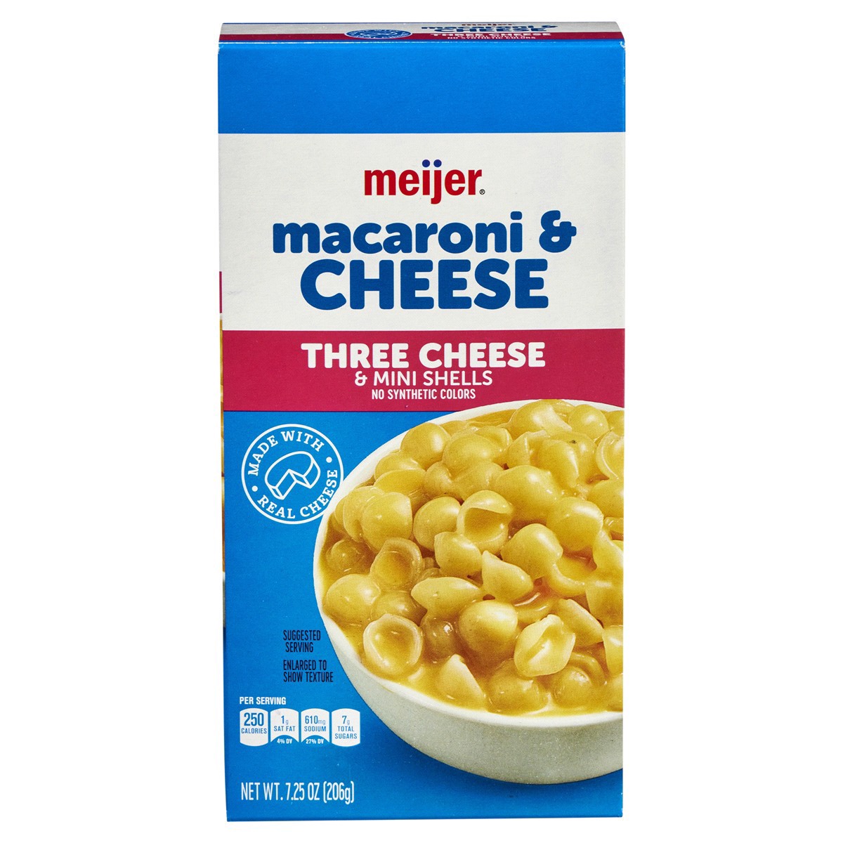 slide 1 of 29, Meijer Three Cheese Macaroni and Cheese, 7.25, 7.25 OZ   