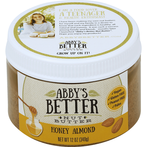 slide 1 of 1, Abbys Better Nut Butter Nut Butter, Honey Almond, 12 oz