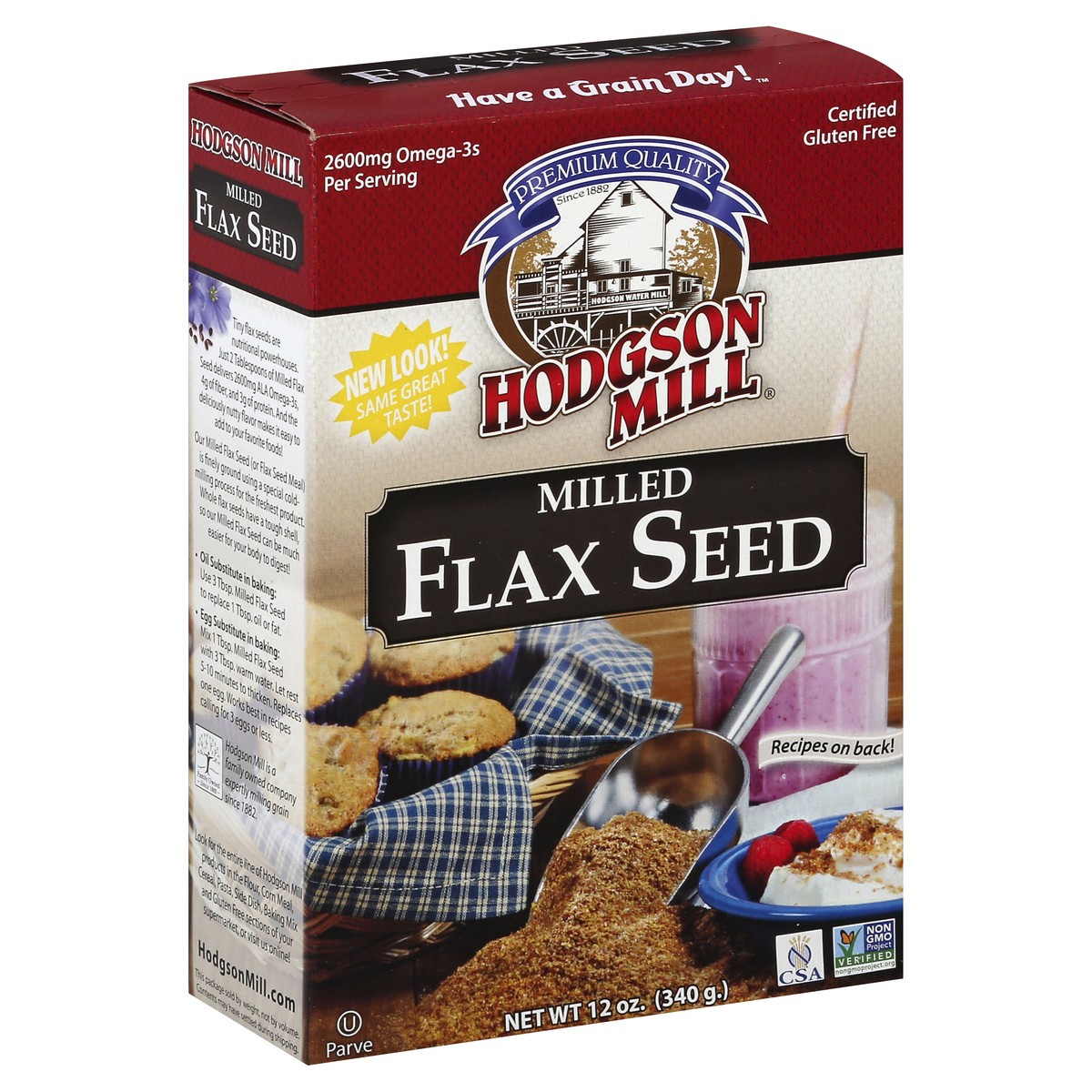 slide 5 of 5, Hodgson Mill Milled Flax Seed, 12 oz