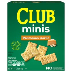 Club Minis Crackers, Lunch Snacks, Snack Crackers, Parmesan Garlic, 11oz Box, 1 Box