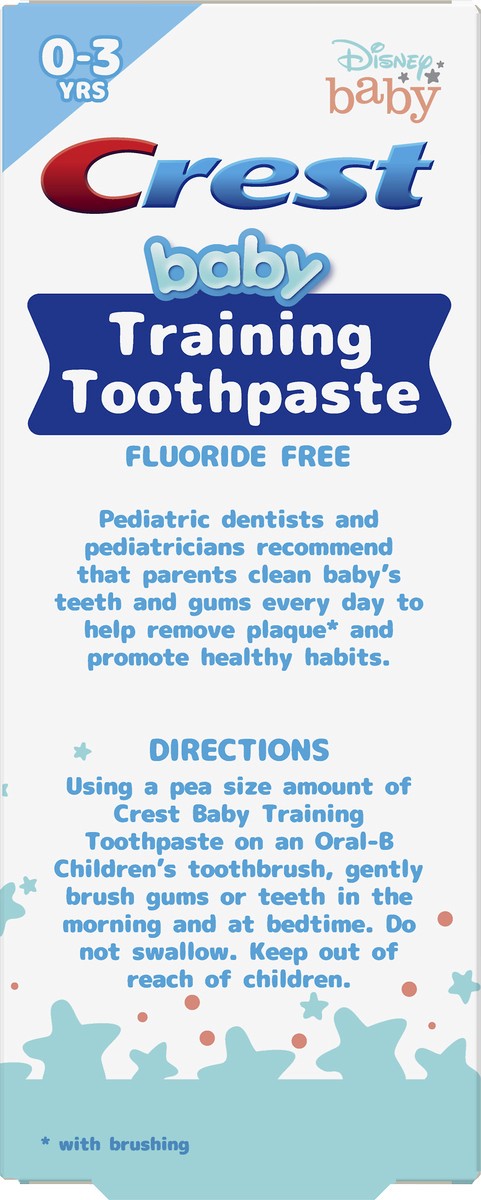 slide 2 of 4, Crest Flouride Free Pediatric Gel Mild Strawberry Training Toothpaste 1.6 oz, 1.6 oz