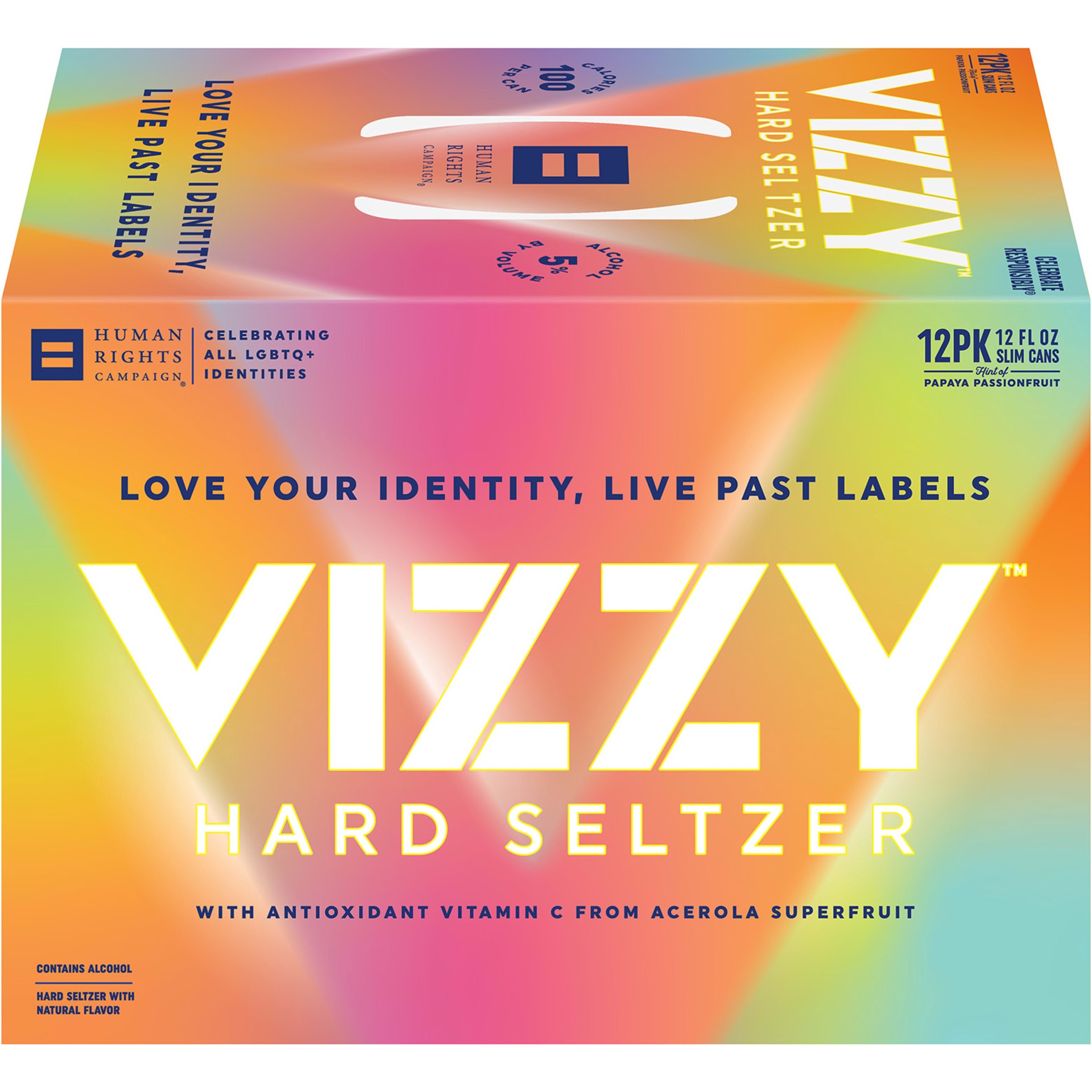 Vizzy Papaya Passionfruit Hard Seltzer Gluten Free Alcohol 5 Abv 12 Pack 12 Oz Cans 12 Fl 9869