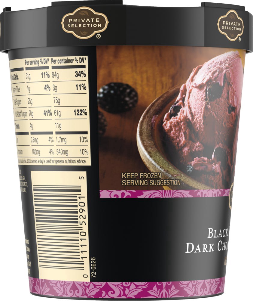 slide 4 of 4, Private Selection Black Raspberry Chocolate Chunk Ice Cream, 1 pint