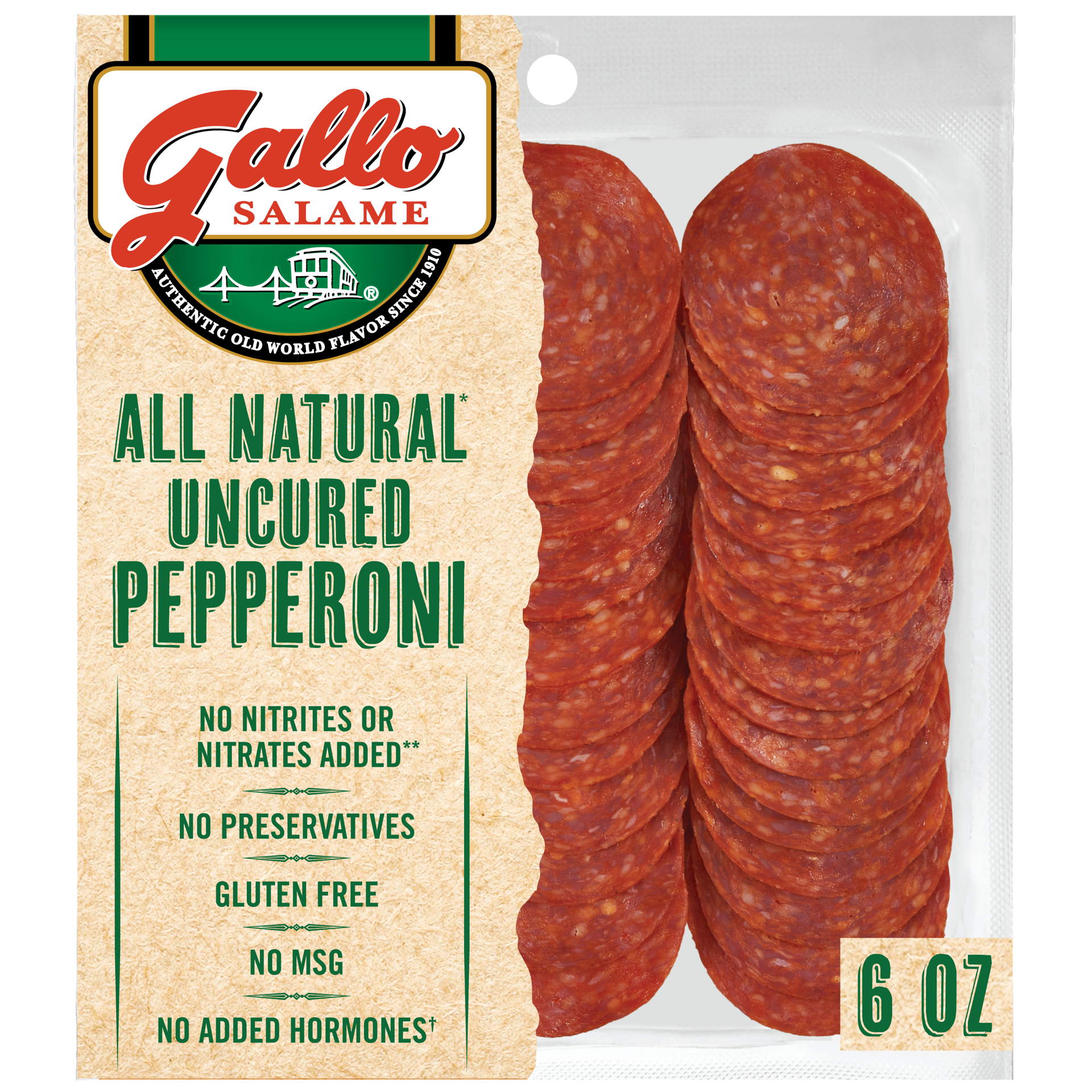 slide 1 of 3, Gallo Salame Deli Sliced All Natural* Pepperoni Lunch Meat, 6 oz, 170.10 g