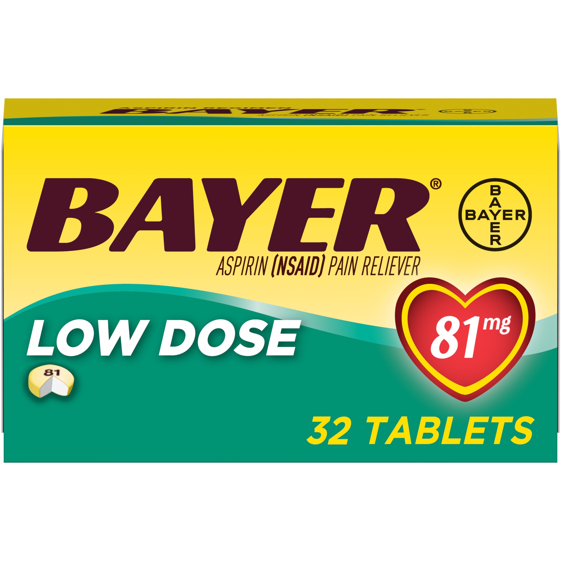 slide 1 of 2, Bayer Low Dose Aspirin Tablets, 32 ct