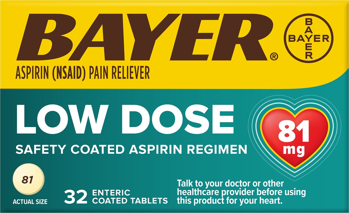 slide 1 of 6, Bayer Low Dose Aspirin Tablets, 32 ct