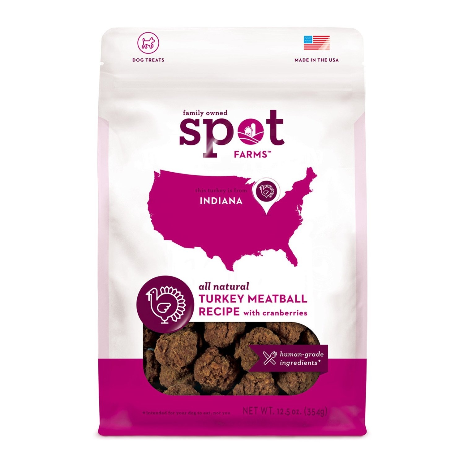 slide 1 of 1, Spot Farms Meatball Dog Treats, 12.5 oz