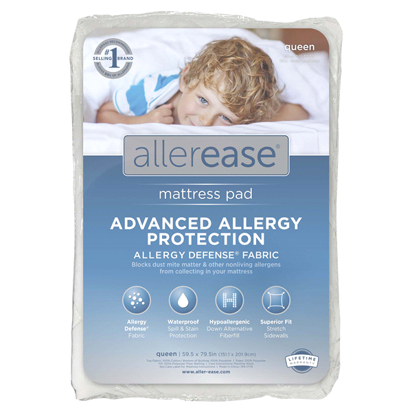 slide 1 of 1, AllerEase Advanced Allergy Protection Mattress Pad, King Size