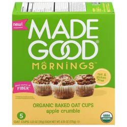 MadeGood Apple Crumble Oat Cups - 5 ct, 1.23 oz