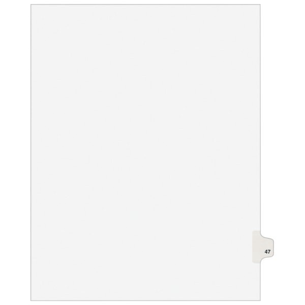 slide 1 of 6, Avery® Individual Legal Dividers Avery® Style, Letter Size, Side Tab #47, White Dividers/White Tabs, Pack Of 25, 1 ct