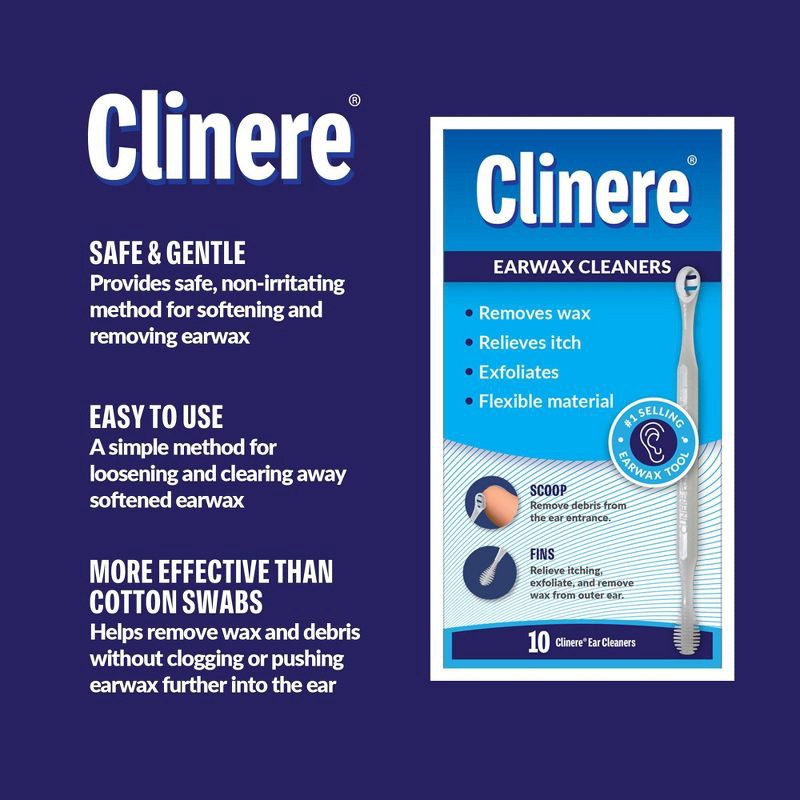 slide 3 of 7, Clinere Ear Cleaners - 10ct, 10 ct