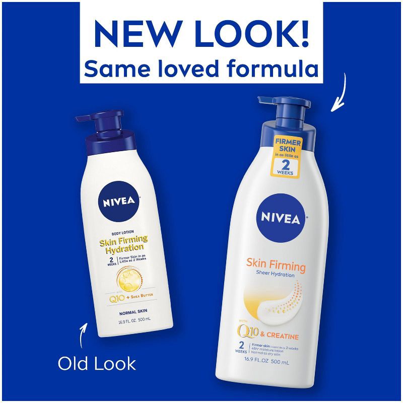 slide 2 of 12, Nivea Skin Firming Hydration Body Lotion with Q10 and Shea Butter Scented - 16.9 fl oz, 16.9 fl oz