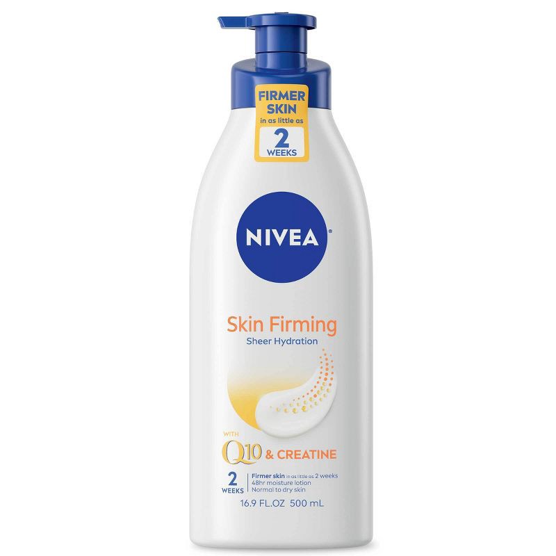 slide 1 of 12, Nivea Skin Firming Hydration Body Lotion with Q10 and Shea Butter Scented - 16.9 fl oz, 16.9 fl oz