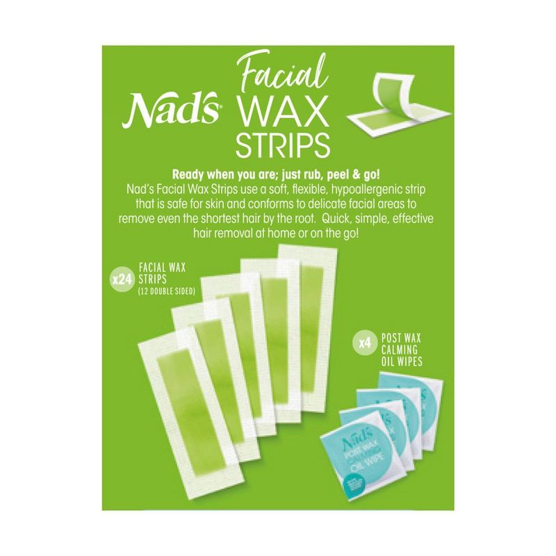 slide 2 of 5, Nad's Facial Wax Strips - 24ct, 24 ct