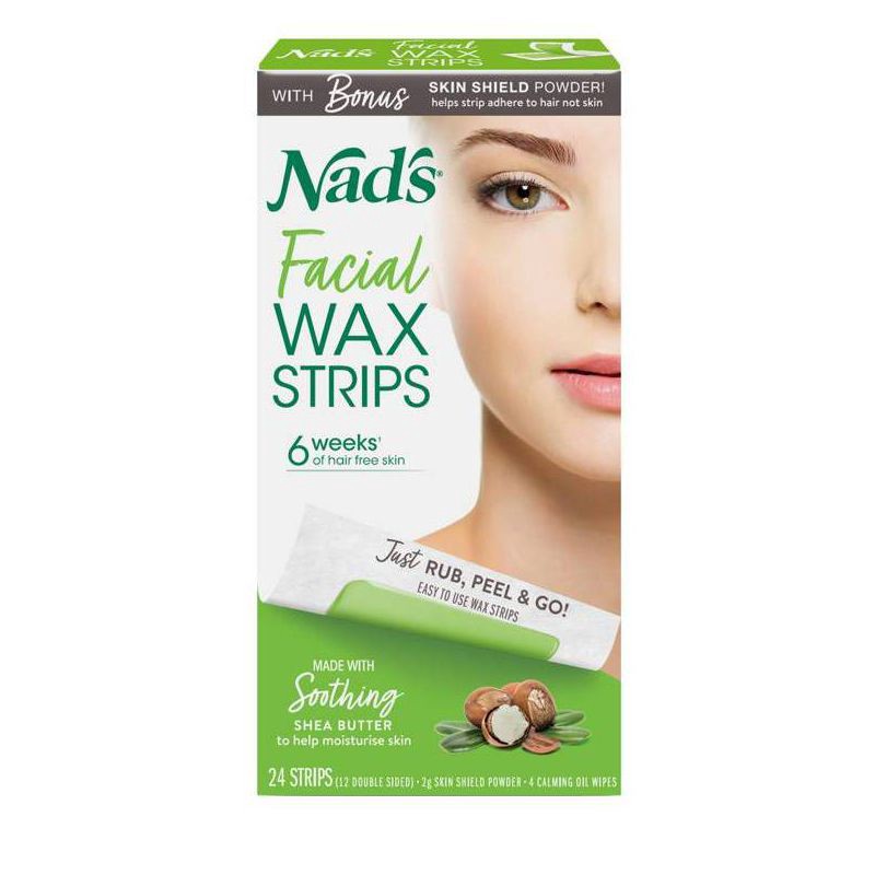 slide 1 of 5, Nad's Facial Wax Strips - 24ct, 24 ct
