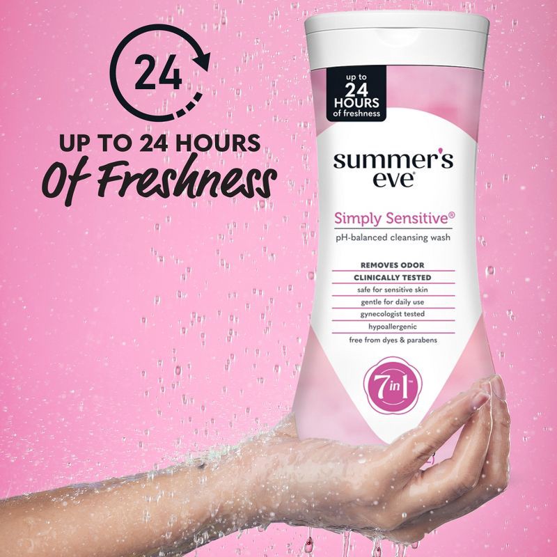 slide 3 of 8, Summer's Eve Simply Sensitive Feminine Cleansing Wash - 15 fl oz, 15 fl oz