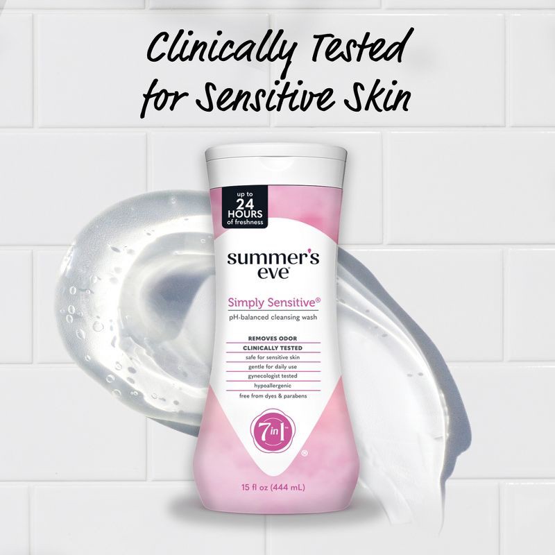 slide 5 of 8, Summer's Eve Simply Sensitive Feminine Cleansing Wash - 15 fl oz, 15 fl oz