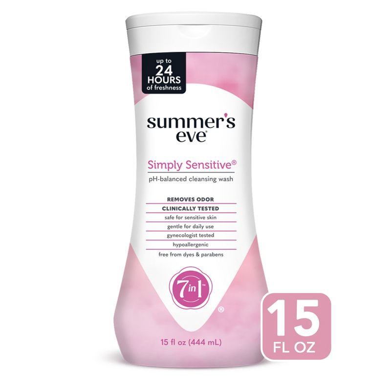 slide 1 of 8, Summer's Eve Simply Sensitive Feminine Cleansing Wash - 15 fl oz, 15 fl oz