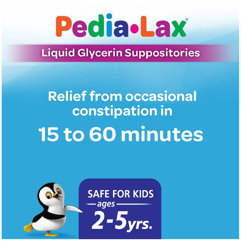 slide 3 of 9, Pedia-Lax Laxative Liquid Glycerin Suppositories for Kids - Ages 2-5 - 6ct, 5 x 6 ct