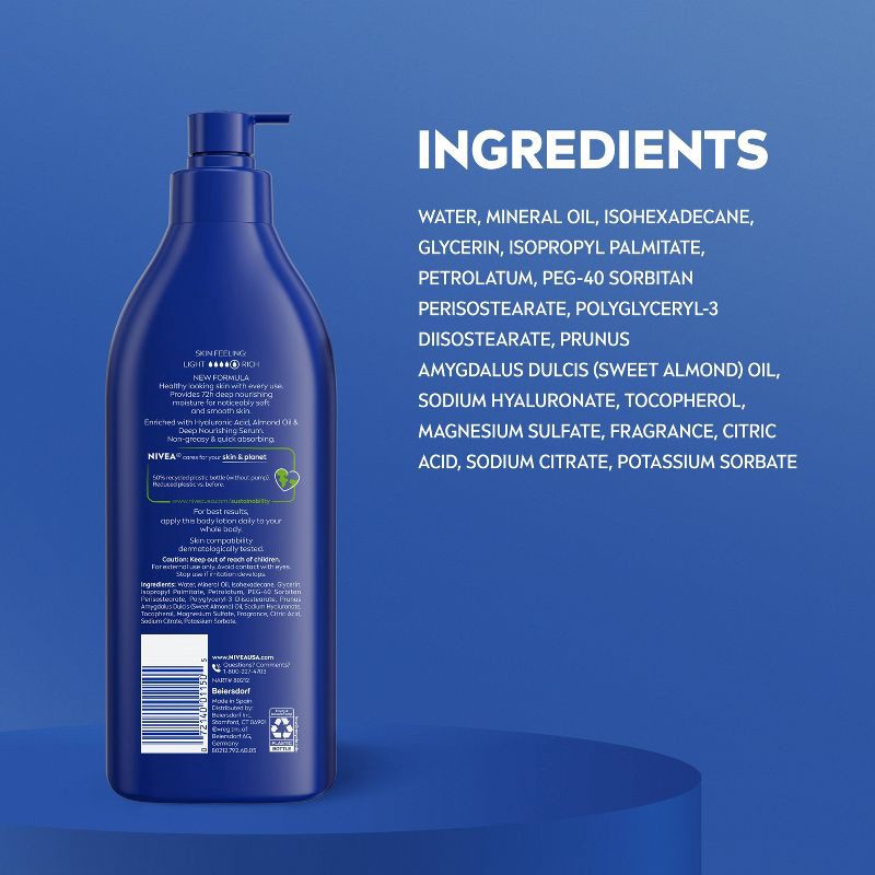 slide 10 of 11, NIVEA Essentially Enriched Dry Skin Body Lotion with Almond Oil Scented - 16.9 fl oz, 16.9 fl oz