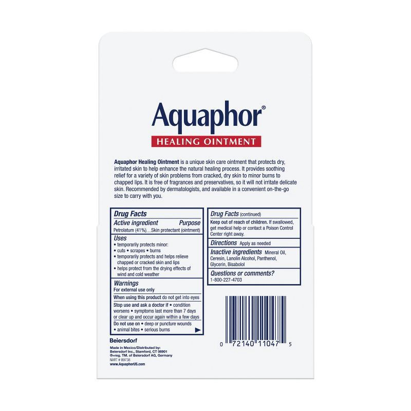 slide 2 of 4, Aquaphor Healing Ointment Skin Protectant and Moisturizer for Dry and Cracked Skin Unscented - 2pk/0.35oz, 0.7 oz