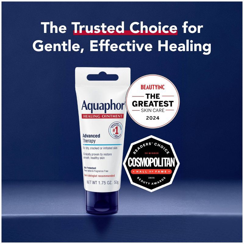 slide 3 of 10, Aquaphor Healing Ointment Skin Protectant and Moisturizer for Dry and Cracked Skin Unscented - 2pk/0.35oz, 2 ct, 0.35 oz