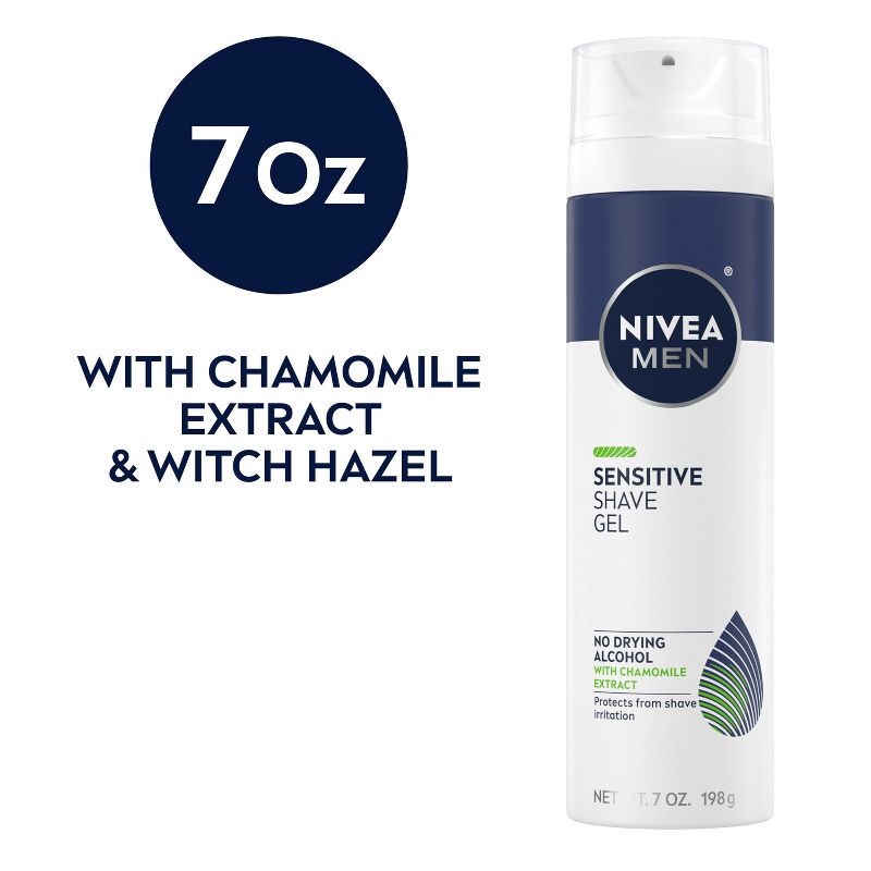 slide 2 of 19, NIVEA Men Sensitive Skin Shaving Gel with Vitamin E - 7oz, 7 oz