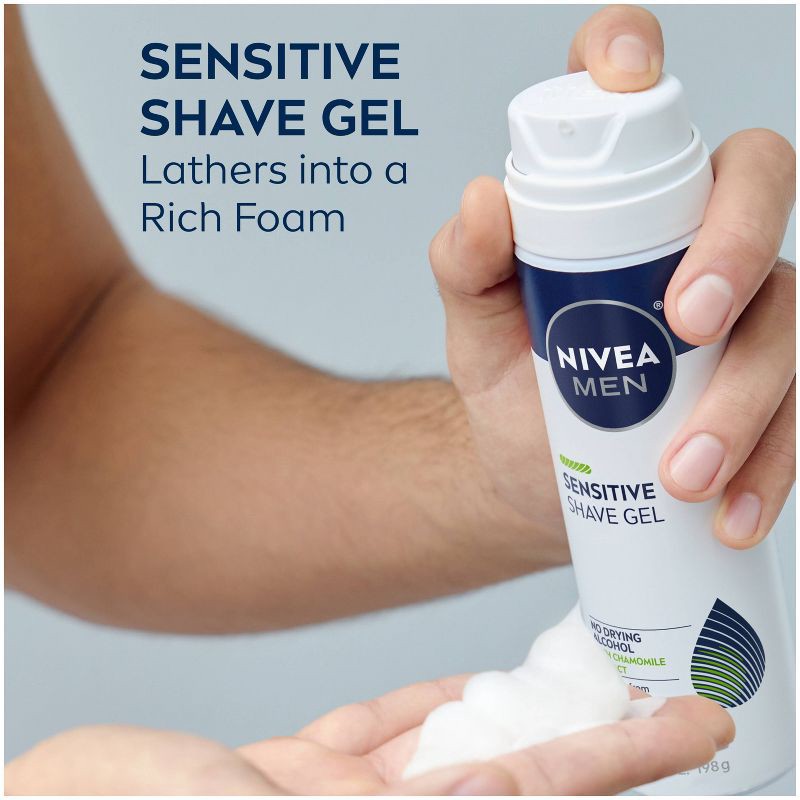 slide 3 of 19, NIVEA Men Sensitive Skin Shaving Gel with Vitamin E - 7oz, 7 oz